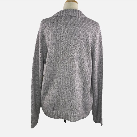 St Johns Bay XL Sweater Collared V-Neck Long Sleeve Knit Pullover Lilac Purple - Picture 4 of 9